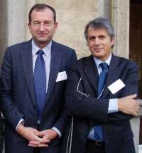 With Luigi Fratti, president of FEAM and rector, University La Sapeinza, Rome. Brussels 2006.