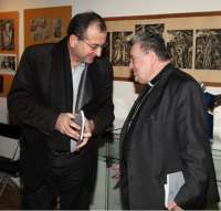 With the Prague archbishop Dominik Duka on 25 Feb 2011 in the Vaclav Havel Library.