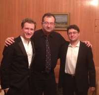 With violinist Josef Spacek and pianist Miroslav Sekera in Jesenik, 2015