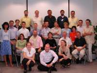 With fellows and students in Vienna school of clinical research (at the top, center), 2003